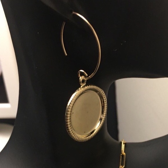 Gold Medallion Earrings. - Picture 1 of 2